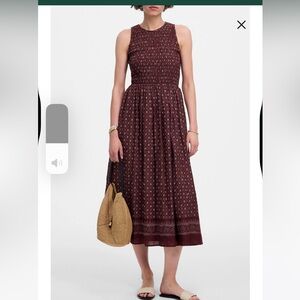 Madewell Melody smocked maxi dress in Dusty Plum